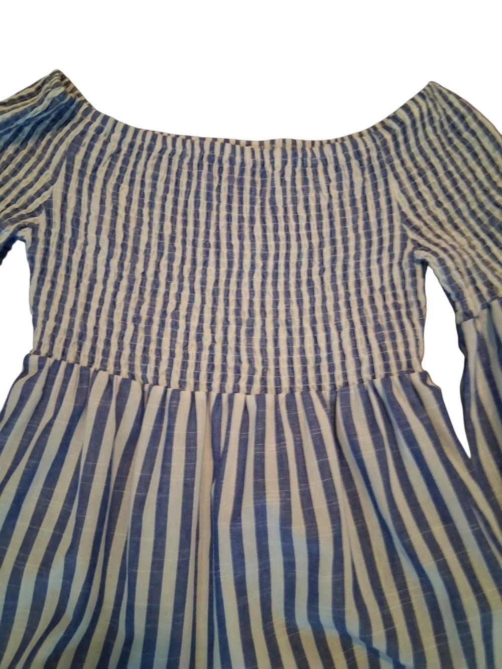 Braeve Coastal Boho Embroidered Cotton Mini Dress Bell Sleeve M - Picture 6 of 9